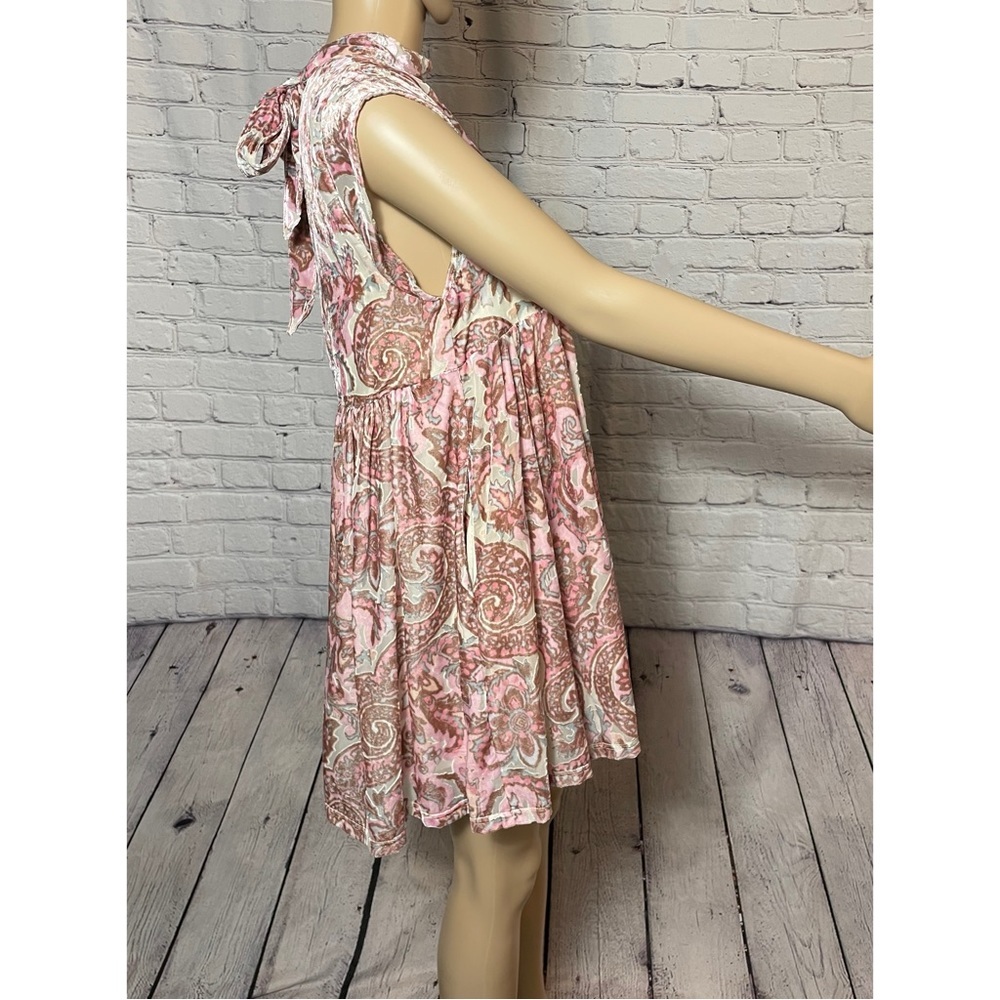 New Free People All the Time Velvet Petal Combo Mini Dress Size XS - Picture 4 of 15